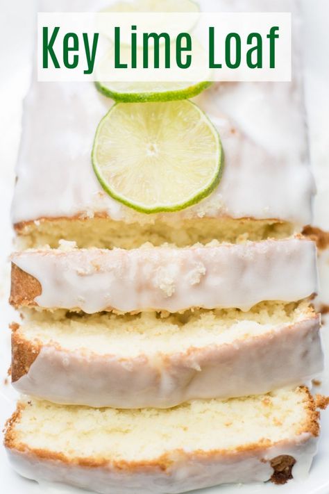 Key Lime Loaf is a tender cake with a light kick of lime. The key lime glaze tops this easy-to-make loaf. Healthy Key Lime Desserts, Lime Loaf Cake, Key Lime Bread, Key Lime Dessert Recipes, Lime Loaf, Key Lime Glaze, Lime Dessert Recipes, Key Lime Recipes, Key Lime Pound Cake