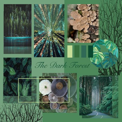 Mood Board is the base of any Creativity/ Design. I have created this Beautiful Mood Board from my Inspiration " The Dark Forest " Themed Mood Board, Fashion Design Mood Board Inspiration, Mood Board Theme Ideas, Mood Board Nature Inspiration, Mood Boards Nature, Fashion Mood Board Inspiration, Fashion Themes Inspiration Mood Boards, Enchanted Forest Moodboard, Unique Mood Boards