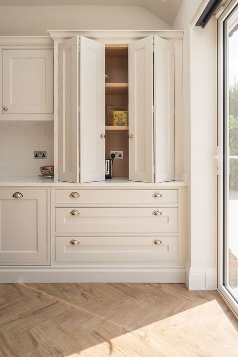 Painted Kitchen - Inframe - Bespoke Appliance Cupboard, Cupboard Ideas, Shaker Style Kitchen, Fitted Kitchens, Painted Kitchen, Kitchen Appliance, Kitchen Room Design, Kitchen Inspiration Design, Pantry Design