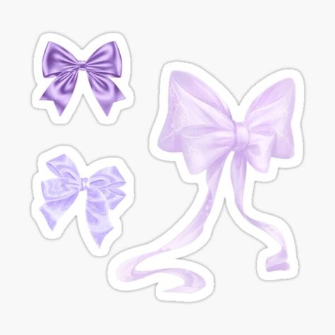 "purple bows sticker pack" Sticker for Sale by audreycore Cute Purple Stickers Printable, Purple Cute Stickers, Purple Scrapbook Stickers, Light Purple Stickers, Purple Design For Scrapbook, Cute Stickers Aesthetic Purple, Pastel Purple Stickers, Purple Stickers Printable, Kawaii Korean Stickers Printable