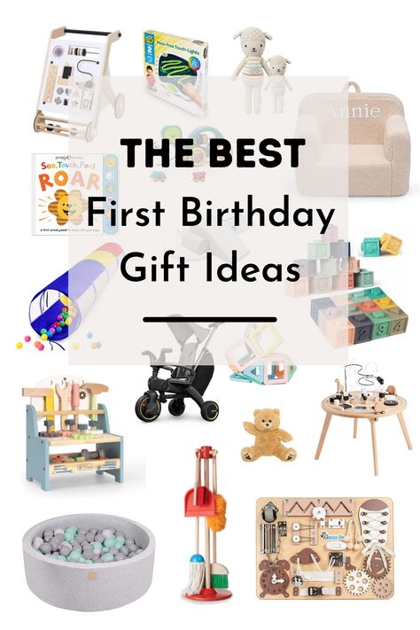 One Year Old Gift Ideas, Best First Birthday Gifts, Boy First Birthday Gift, 1st Birthday Boy Gifts, First Birthday Gift Ideas, Birthday Gift Guide, Gift Ideas For Boys, One Year Old Birthday, 1st Birthday Presents