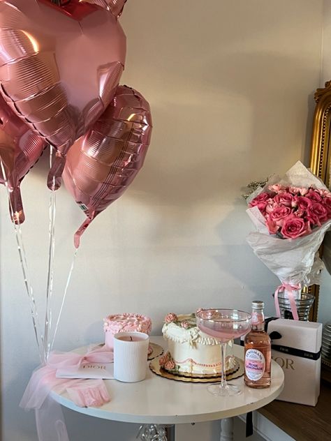 Birthday girl, 24th birthday girl Small Birthday Setup, Princess Core Party, Pinterest Birthday Ideas, Pink Decor Birthday, Birthday 2024 Ideas, Aesthetic Birthday Set Up, Pink And Silver Birthday Aesthetic, Pink Bday Aesthetic, Birthday Core Aesthetic