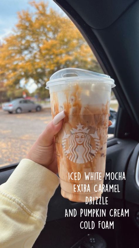 Fall Starbucks Drinks Recipe, Fall Starbucks, Starbucks Fall Drinks, Starbucks Drink Menu, Starbucks Hacks, Starbucks Secret Menu Recipes, Cold Starbucks Drinks, Starbucks Drinks Diy, Secret Starbucks Recipes