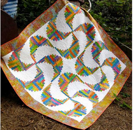 Mountain Quiltworks: Modern Curvy Log Cabin Designs Pineapple Quilt, Log Cabin Quilt Pattern, Log Cabin Quilt Blocks, Log Cabin Designs, The Quilt Show, Rainbow Quilt, Cabin Quilt, Log Cabin Quilts, Log Cabin Quilt