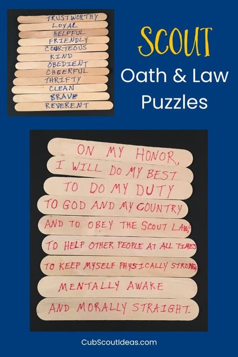 Scout Oath And Law, Craft Ideas For Boys, Cub Scout Oath, Cub Scout Law, Cub Scout Skits, Cub Scout Patches, Cub Scout Popcorn, Scout Oath, Cub Scout Games