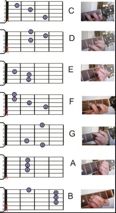 Basic Guitar Chords Chart, Akordy Na Ukulele, Learn Guitar Beginner, Bass Guitar Chords, Easy Guitar Chords, Acoustic Guitar Chords, Chords Guitar, Guitar Cord, Learn Guitar Chords