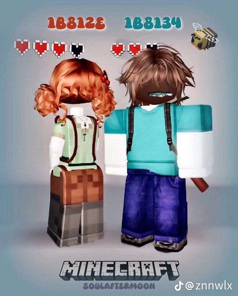 Matching Outfit Ideas, Avatar Halloween, Minecraft Outfits, Roblox Matching, Minecraft Tshirt, Halloween Duos, Roblox Skin, Emo Roblox Avatar, Roblox 3