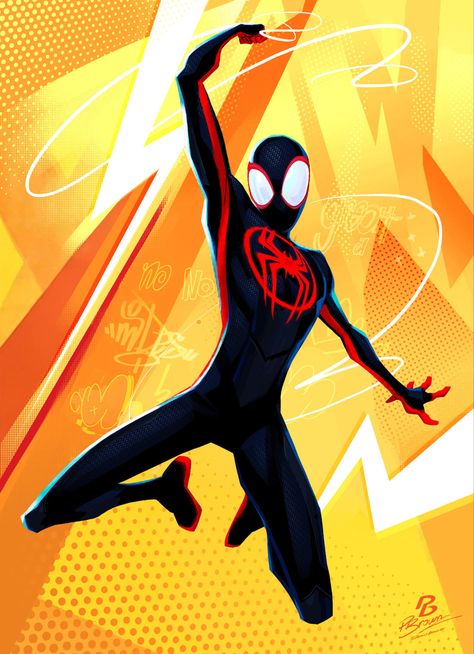 Miles Morales, Spider Verse, Spiderman, Art