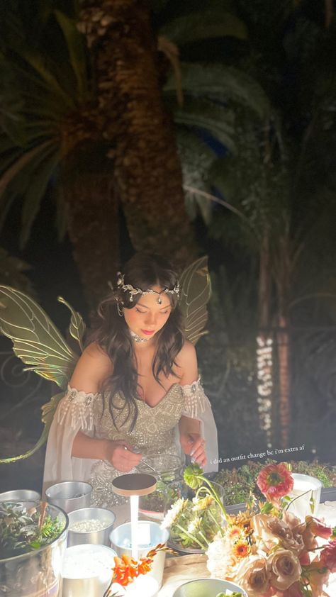 jodi quarterjade Halloween Garden Fairy Costume, Casual Fairy Costume, Wood Fairy Costume Women, Fairy Garden Costume Halloween, Fairy Party Outfit Costume Ideas, Fairy Tea Party Aesthetic Outfit, Forest Fairy Costume Halloween, Fairy Garden Birthday Party Outfit, Fairy Birthday Outfit Ideas