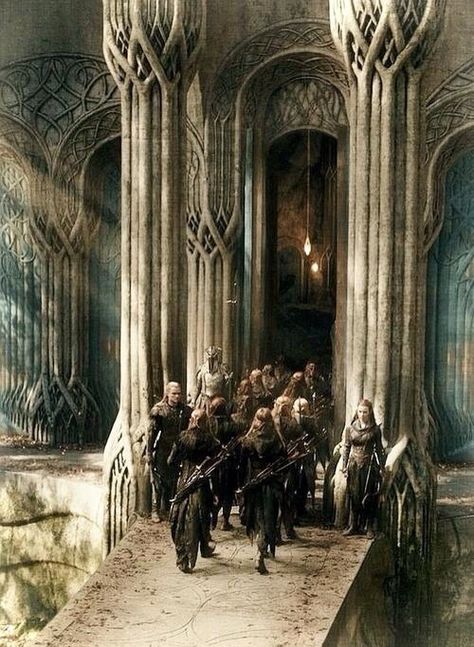 Thranduil's Kingdom, Mirkwood Legolas And Tauriel, Mirkwood Elves, Woodland Elf, The Hobbit Movies, Desolation Of Smaug, Theme Nature, People Walking, Fellowship Of The Ring, Fantasy Wedding