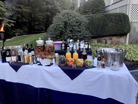 Beverage Station Party, Mobile Bartending, Cocktail Station, Mobile Bars, 60th Bday, Drink Display, Alcohol Bar, Pinning Ceremony, Birthday Aesthetic