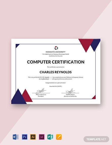 Instantly Download Free Computer Diploma Certificate Template, Sample & Example in Microsoft Word (DOC), Adobe Photoshop (PSD), Adobe InDesign (INDD & IDML), Apple Pages, Adobe Illustrator (AI), Microsoft Publisher Format. Available in (US) 8.5x11 inches + Bleed. Quickly Customize. Easily Editable & Printable. Free High School Diploma, Free Printable Certificate Templates, Certificate Layout, Graduation Certificate Template, Free Printable Certificates, Certificate Format, Free Certificate Templates, Free Computer, Certificate Background