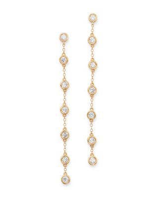 Yellow Gold Diamond Drop Earrings, Gold Diamond Drop Earrings, Accessories Stand, Bridal Earrings Drop, Earring Ideas, Wardrobe Inspiration, Bezel Set Diamond, Exclusive Jewelry, Dangly Earrings