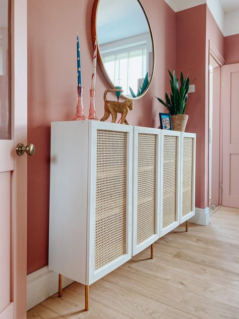 DIY IKEA Ivar Cane Hack | Meg Monde - Lifestyle Blog Ivar Nursery, Ikea Mackapar Hack, Ivar Cabinet Ideas, Ikea Ivar Painted, Diy Ikea Ivar, Ikea Boho, How To Decorate A Sideboard, Ivar Ikea, Ikea Ivar Cabinet