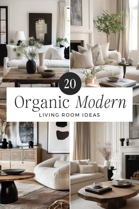 Check out "Organic Modern Living Room Ideas: 20 Top Tips" for inspiration on merging natural elements with contemporary style. Use wood, stone, and neutral tones to craft a serene space. Add lush greenery and minimalist furniture for a chic look. Whether updating or starting new, these ideas will help you create a balanced and inviting living room. Living Room Inspo Contemporary, Restoration Hardware Home Inspiration, Office Within Living Room, White Wall Black Trim Living Room, Minimalist Farmhouse Decor Living Rooms, Modern Farmhouse Inspiration Living Room, Living Room Symmetry, Contemporary Condo Design, Modern Living Rooms Luxury