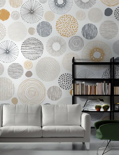 Geometric Shapes Wallpaper, Circles Wallpaper, Modern Wallpaper Designs, Kids Room Murals, Geometric Tiles, Kids Room Wallpaper, Wallpaper Living Room, Modern Wallpaper, Geometric Wallpaper