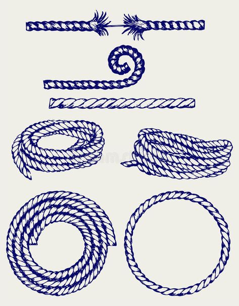 Procreate Practice, Rope Tattoo, Rope Drawing, Nautical Knots, Doodle Style, Rope Knots, Nautical Rope, 1 Tattoo, Nautical Art