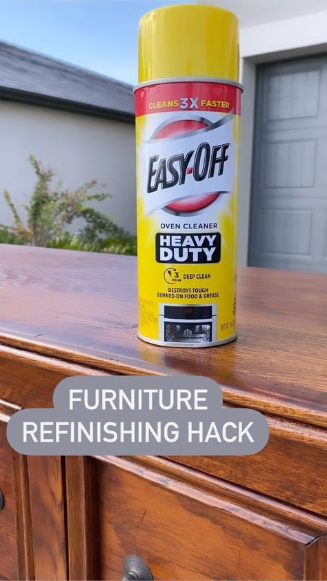 henrocompany on Instagram: Have you tried the oven cleaner hack to remove the finish off your wood furniture? I tried it for the first time and I’m a believer! The… Easy Off Oven Cleaner, Furniture Stripping, Stripping Furniture, Refinish Furniture, Dresser Ideas, Oven Cleaner, Cleaning Wood, Wood Headboard, Scrub Brush