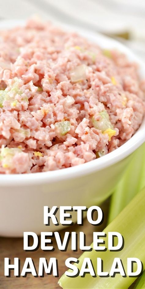 Keto Deviled Ham Salad #ketodeviledhamsakad #deviledhamsalad Keto Recipes With Leftover Ham, Low Carb Ham Steak Recipes, Recipes With Shaved Ham, Keto Recipes Using Ham, Keto Ham Steak Recipes, Keto Leftover Ham Recipes, Healthy Leftover Ham Recipes, Keto Recipes With Ham, Ham Recipes Keto