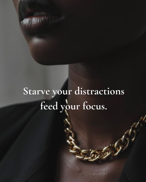 For anyone who needs to hear this 🫶🏾 In a world full of distractions it can be difficult to stay focused. Distraction is the enemy of vision💡 Allow yourself grace and space 🧘🏾‍♀️, take time to reassess and refocus your energy💫 Drop a 🙌🏽 if this resonates with you today Follow @think.build.wealth ➡️ for your daily dose of motivational mindset inspo. #money #business woman #lifegoals #motivation #success #thatgirl #mindset #femaleinspiration SEO| Success, successful, motivation, minds... Successful Working Women, Black Woman Success Aesthetic, Woman Business Ideas, Powerful Success Quotes, Successful Quotes Women, Inspiring Quotes Women, Success Images Pictures, Successfully Women, Motivational Quotes For Business Success