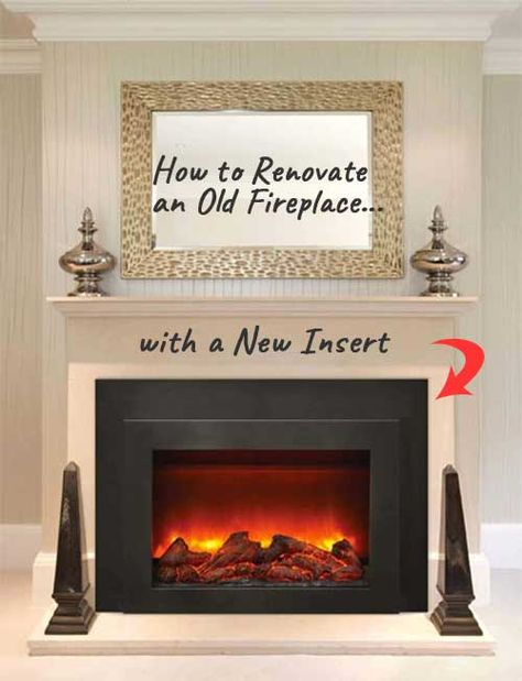 Converting Fireplace To Electric, Convert Wood Burning Fireplace To Electric, Wood Burning To Electric Fireplace, Electric Insert In Old Fireplace, Replacing Wood Burning Fireplace With Electric, Electric Fireplace Insert Existing Fireplace, Electric Fireplace Inserts Ideas, Convert Fireplace To Electric, Wood To Electric Fireplace Convert