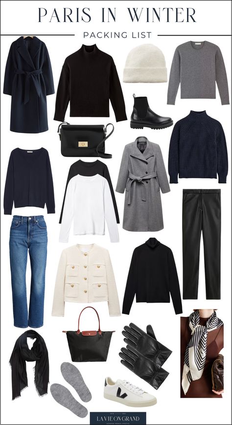 Paris Lookbook Winter, Italy Winter Packing List, Germany Winter Outfits Capsule Wardrobe, France In January Outfits, Paris Outfits Winter Casual, What To Pack For Paris In Winter, Europe Travel Outfits Winter Carry On, 4 Day Packing List Winter, Paris Winter Travel Capsule