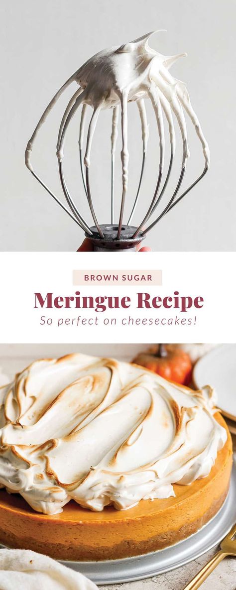 Meringue Topping, Brown Sugar Meringue, Meringue Icing, Meringue Frosting, Burnt Sugar, Meringue Recipe, Swiss Meringue, Paleo Baking, Cookie Frosting