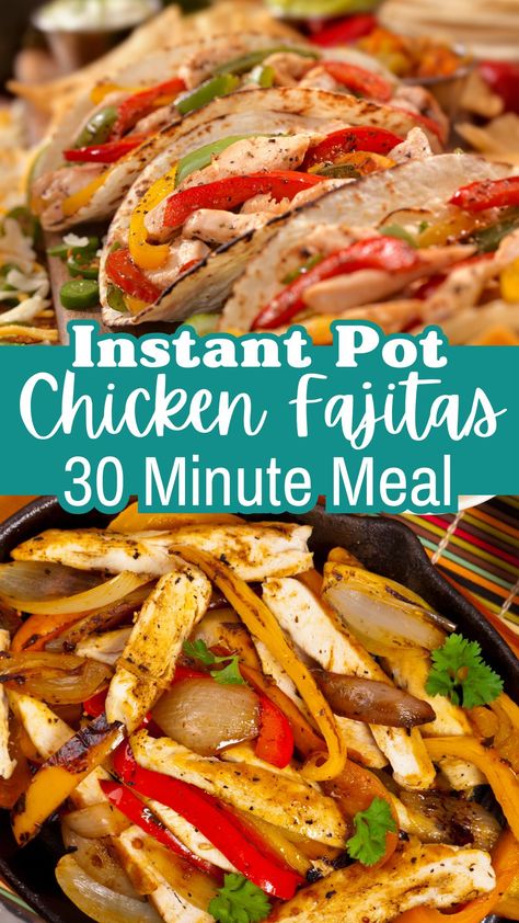 Discover the ultimate Instant Pot Chicken Fajitas recipe that's quick, flavorful, and perfect for busy nights. Juicy chicken, colorful bell peppers, and savory spices come together effortlessly in this mouthwatering dish Chicken And Rice Fajitas, Slow Cooker Chicken Fajita Recipes, Chicken And Peppers Instant Pot, Ninja Foodi Chicken Fajitas, Chicken Fajita Recipe Instant Pot, Instapot Chicken Fajita, Insta Pot Meals For Family, Chicken Fajita Instant Pot, Instapot Fajitas