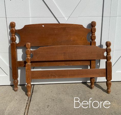 Refinished Headboard, Wood Headboards, Headboard Makeover, Restoring Furniture, Shelf Makeover, Antique Headboard, Repurposed Headboard, Bed Makeover, Headboard Benches