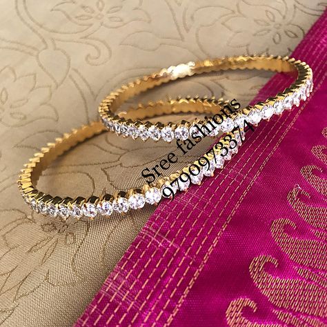 gold plated bangles Mango Necklace, Stone Bangles, Ruby Jewellery, White Gold Bangle, Diamond Pendants Designs, Diamond Earrings Design, Bridal Jewelry Vintage, Gold Jewelry Simple Necklace, Gold Necklace Indian Bridal Jewelry