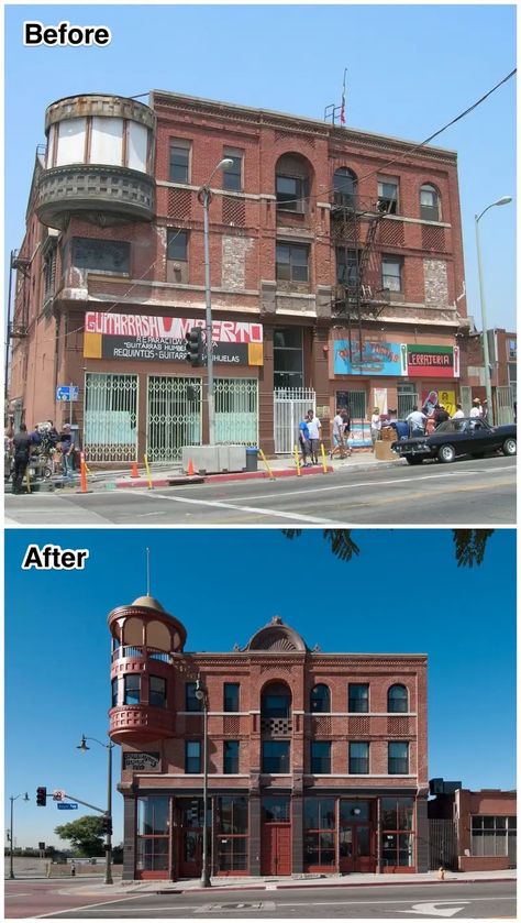 Before-And-After Photos of Abandoned Building Renovations Old Building Renovation, Historical Building Renovation, Renovation Architecture, Building Renovation, Photo Restoration, Interesting Buildings, Restoration Services, Historic Preservation, Brick Building