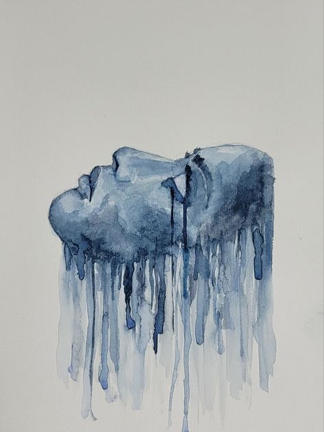 Watercolour painting Painting Ideas To Express Feelings, Watercolour Drip Art, Heartbreak Watercolor Paintings, Painting Emotions Art Therapy, Drip Watercolor Painting, Dripping Art Painting, Painting With Emotion, Emotional Watercolor Paintings, Art Depicting Emotions