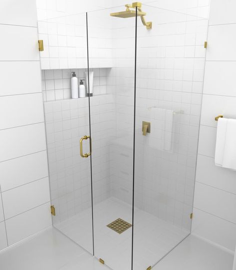 A Glass Warehouse frameless shower door can instantly make your bathroom look bigger and brighter, adding a fresh and modern feel yet having the versatility to complement any bathroom style. The GW range of frameless shower doors come with exceptional high quality brass fittings in a variety of beautiful finishes. The added advantage and beauty of a GW glass shower door over our competitors is the 78” height. This is the standard height for all our panels, adding unmatched style and extra value Cabin Airbnb, Mini Cabin, Corner Shower Enclosures, Frameless Shower Door, Bathtub Doors, Glass Shower Enclosures, Glass Hinges, Tub Doors, Water Closet