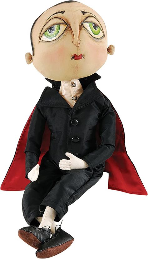 Amazon.com: GALLERIE II Halloween Norbert Vampire Folk Art Doll Collectible, Joe Spencer Gathered Traditions Home Decor Figures Figurines Black : Home & Kitchen Joe Spencer, Vampire Look, Halloween Dolls, Folk Art Dolls, Black Home, Halloween Doll, Halloween Monster, Holiday Store, Halloween Displays