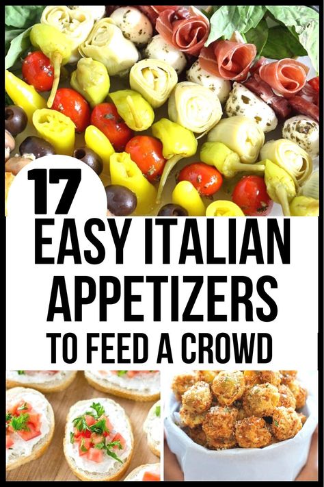 Appetizers For Pasta Dinner Parties, Bridal Shower Food Italian, Italian Wedding Hors D'oeuvres, Italian Appetizer Board, Italian Inspired Charcuterie Board, Steak Dinner Appetizers, Appetizers For Spaghetti Dinner, Italian Dinners For A Crowd, Italian Small Plates