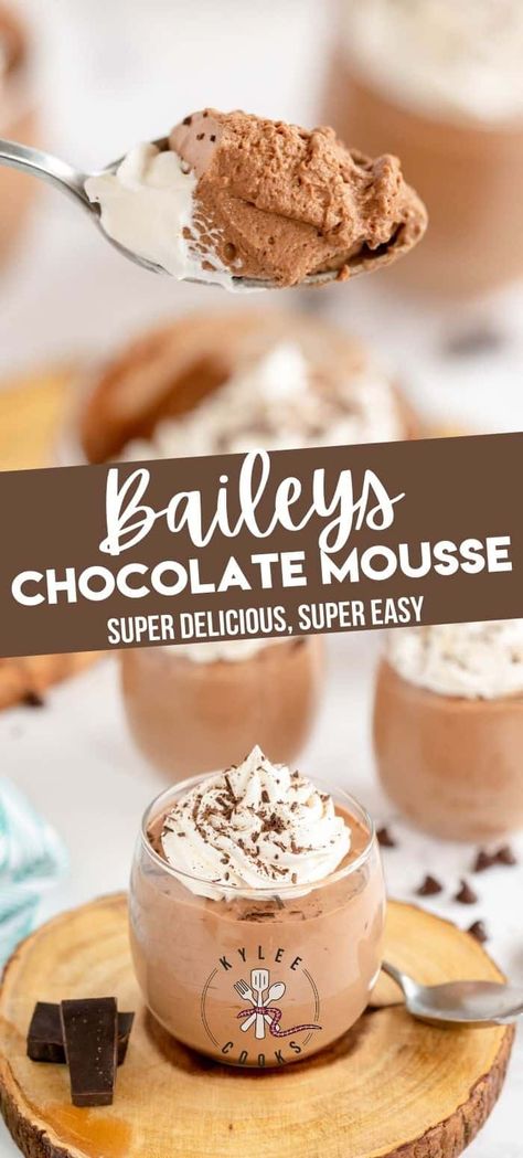 How about this Bailey's Chocolate Mousse?  It's creamy, decadent, rich and it ABSOLUTELY hits the spot after dinner. Kahlua Mousse Recipes, Baileys Chocolate Mousse, Baileys Mousse, Bailey Mousse, Baileys Dessert, Impressive Dessert, Baileys Recipes, Dessert From Scratch, Impressive Desserts