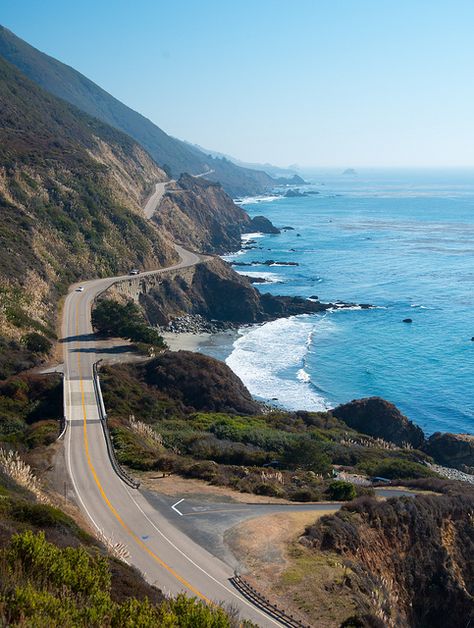 The Pacific Coast Highway winding along the California coast south of Big Sur Pacific Coast Highway Road Trip, Pacific Coast Highway, Places In The World, California Coast, Beautiful Places In The World, Bora Bora, Road Trip Usa, Pacific Coast, California Travel