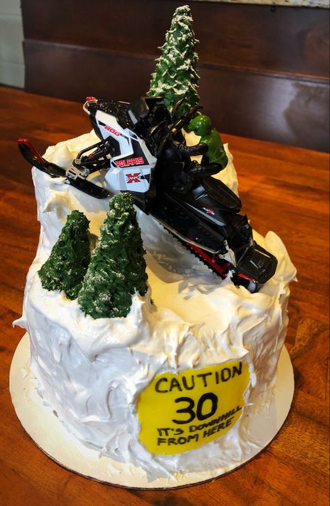 Snowmobile Birthday Cake, Snowmobile Birthday Party, Snowmobile Cake, Beachbody Coaching, 22nd Birthday Cakes, 30th Birthday Cake, 8th Birthday Cake, Snow Party, Diy Birthday Cake