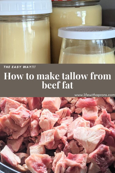 Make Tallow, Tallow Recipe, Leftover Beef, Canning Food Preservation, Beef Tallow, Unprocessed Food, Survival Food, Canning Recipes, Back To Nature