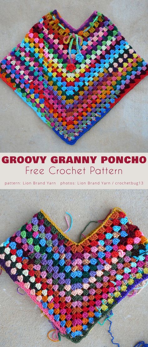 Granny Poncho Free Crochet Patterns Girls Poncho Crochet Pattern Free, Girls Poncho Crochet Pattern, Kids Poncho Pattern, Crochet Poncho Patterns Kids, Crochet Poncho Patterns Easy, Crochet Poncho Kids, Crochet Baby Poncho, Crochet Styles, Crochet Poncho Free Pattern