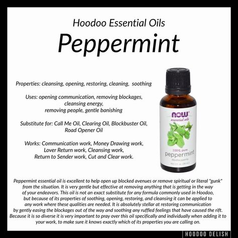 Peppermint oil Hoodoo Delish, Hoodoo Conjure Rootwork, Hoodoo Rootwork, Magick Oil, Hoodoo Oils, Hoodoo Magic, Hoodoo Conjure, Hoodoo Spells, Voodoo Hoodoo