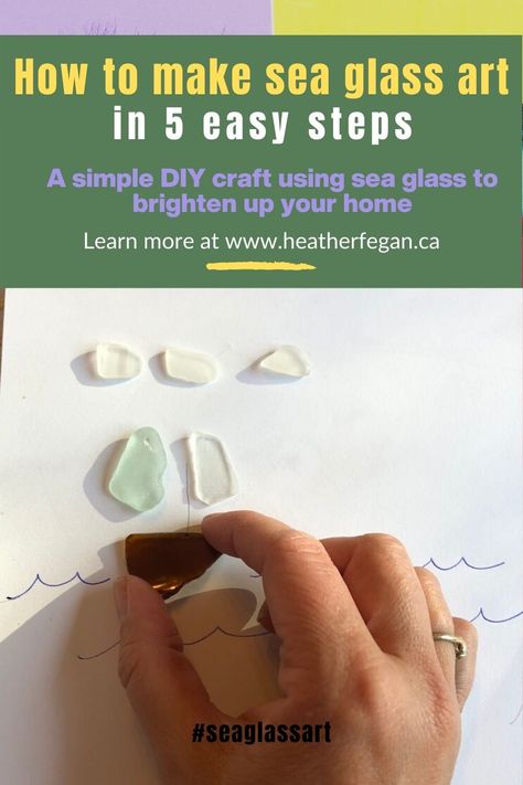 Sea Glass And Stone Pictures, Sea Glass Art Tutorial, Seaglass Art Pictures Ideas, What Glue To Use For Sea Glass Art, Sea Glass Art Diy How To Make, How To Do Sea Glass Art, Sea Glass Art Projects How To Make, Sea Glass Gifts Diy, How To Make Sea Glass Art Pictures