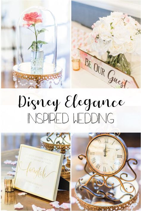 Subtle Disney Decor Wedding Ideas, Wedding Themes Disney, Disney Princess Wedding Centerpieces, Disney Bouquet Wedding, Disney Princess Theme Wedding, Disney Wedding Signage, Disney Themed Wedding Reception, Disney Themed Wedding Favors, Disney Rehearsal Dinner Ideas