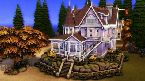 Houses and Lots, Residential Lots: Pink Palace Coraline by plumbobkingdom – Mod The Sims Pink Palace Coraline, Coraline House, Sims 4 No Cc, Coraline And Wybie, Paint 3d, Coraline Aesthetic, Sims 4 Cc Download, Halloween Character, Coraline Jones