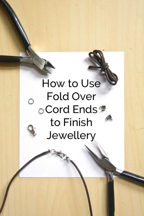 Free Jewelry Making Projects, Jewellery Techniques, Jewerly Making, Cord Jewelry, Cord Ends, Jewelry Making Project, Jewelry Clasps, Jewelry Techniques, Homemade Jewelry