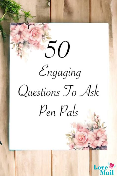 Whether you’ve been writing letters for a while or you’re just beginning, asking the right questions can make your letters more engaging and meaningful. I’ve carefully selected a comprehensive list of 50 thought-provoking questions you can ask your pen pals to deepen your connections and make your letter exchanges more rewarding. Click here to read more on my blog post. Questions For Pen Pals, Questions For Penpals, Pen Pal Questions, Penpal Questions, Thought Provoking Questions, Summer Intensive, Mom Crafts, Introduction Letter, Favorite Childhood Books