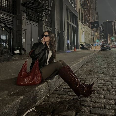 Red Wine Aesthetic Outfit, Female Fatale Outfit, Female Fatale Aesthetic, Female Fatale, Girlfriend Aesthetic, Berlin Street, Winter Arc, Rockstar Girlfriend, Rockstar Aesthetic