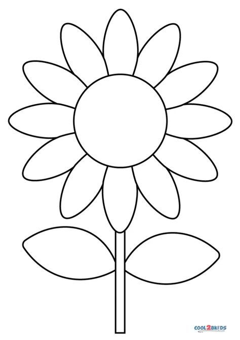 Printable Sunflower Coloring Pages For Kids Printable Sunflower Coloring Page, Flower Coloring Page Free Printable, Sun Flower Coloring Pages, Free Sunflower Template, Toddler Sunflower Craft, Free Printable Sunflower Template, Printable Sunflower Template, Flowers Template Printable Free, Easy Flower Coloring Pages