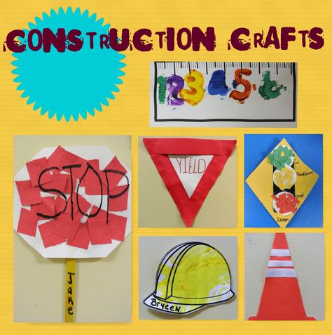 Construction Daycare Theme, Road Builders Activities, Construction Literacy Activities Preschool, Community Helpers Art Activities For Preschoolers, Construction Art Preschool Projects, Things We Build Preschool Crafts, Construction Theme Lesson Plans, Community Helpers Transportation Preschool, Signs Preschool Study