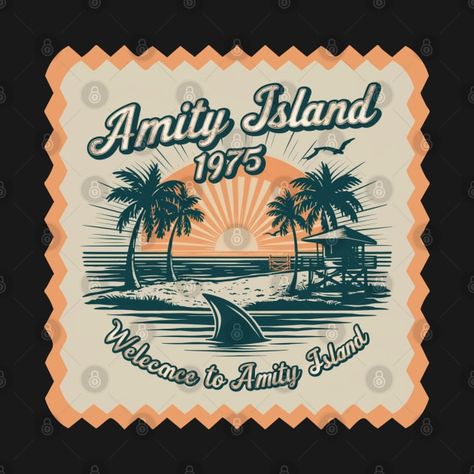 Check out this awesome 'Amity-Island-1975' design on @TeePublic! Amity Island, Music Humor, Pride Tshirts, Funny Movies, Black Artists, New T, Gay Pride, Anime Movies, Long Hoodie